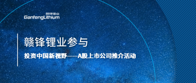 赣锋锂业参与“投资中国新视野——A股上市公司推介活动”